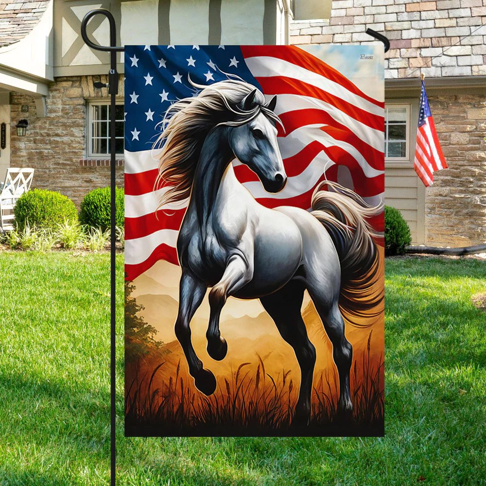 Bimipi American Flag - Horse Patriotic American Flag