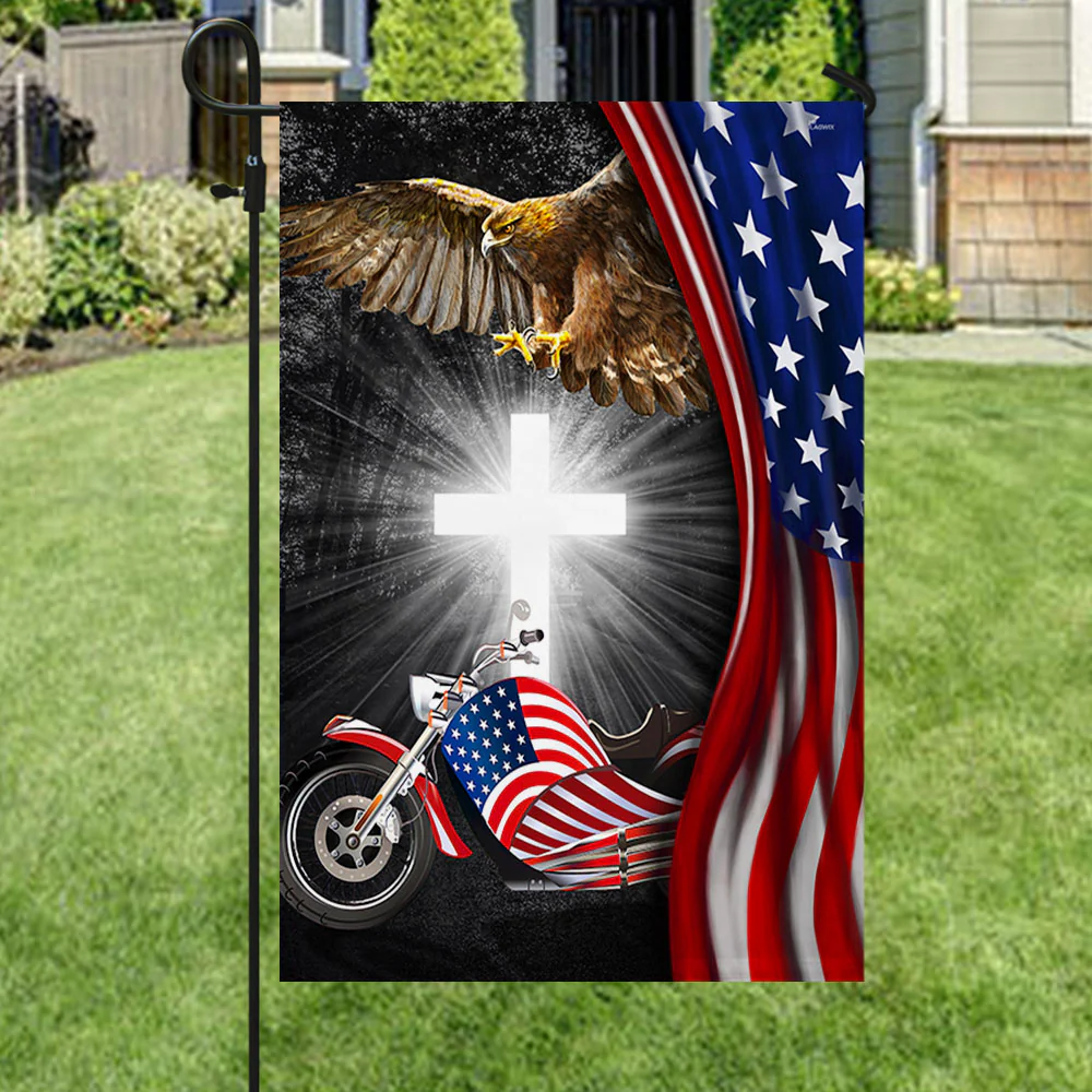 Motorcycle Biker Eagle American Flag