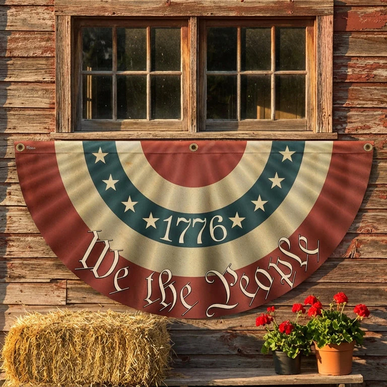 1776 We The People Patriotic American Flag Bunting 3-Day Shipping