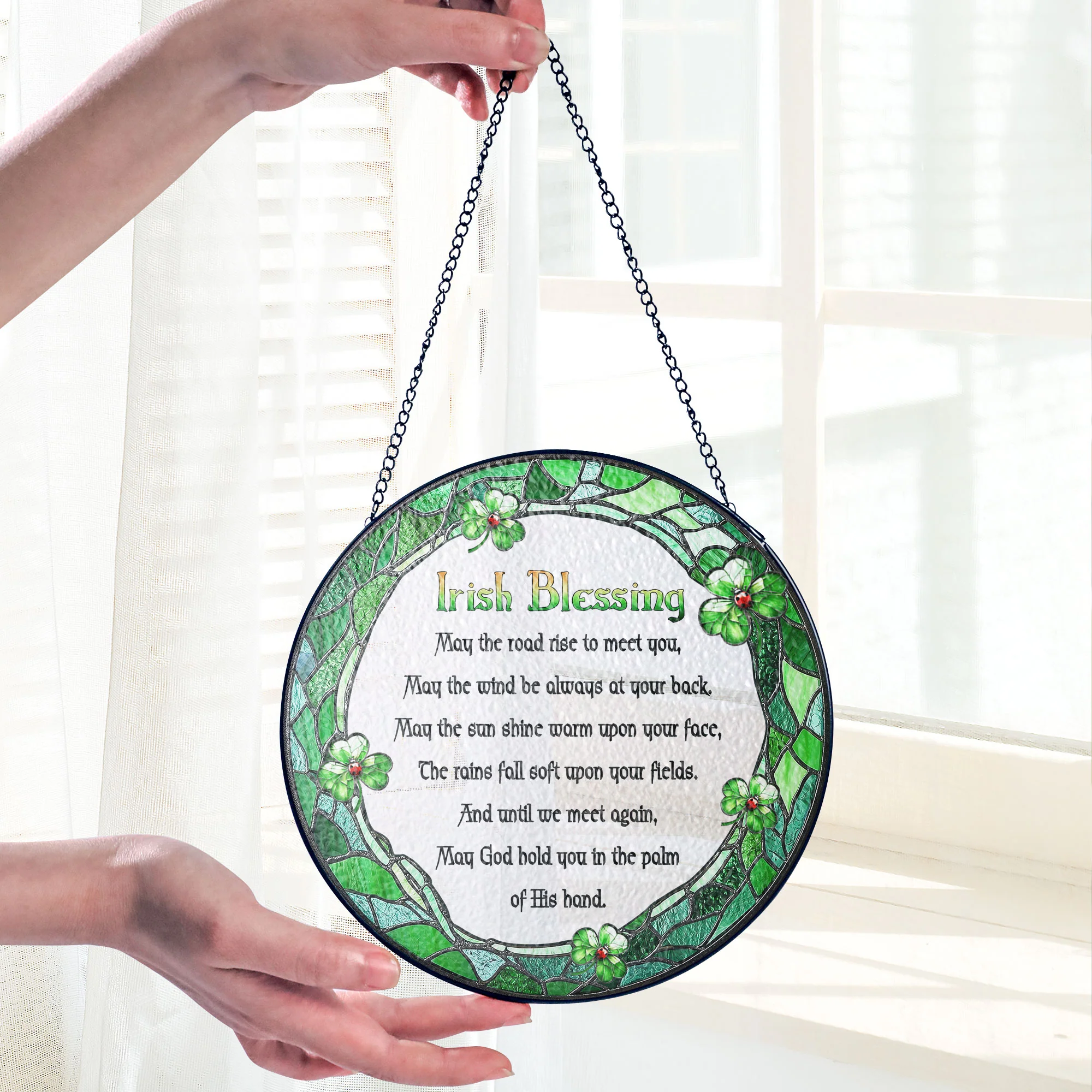 Irish Blessing St. Patrick's Day Stained Glass Suncatcher