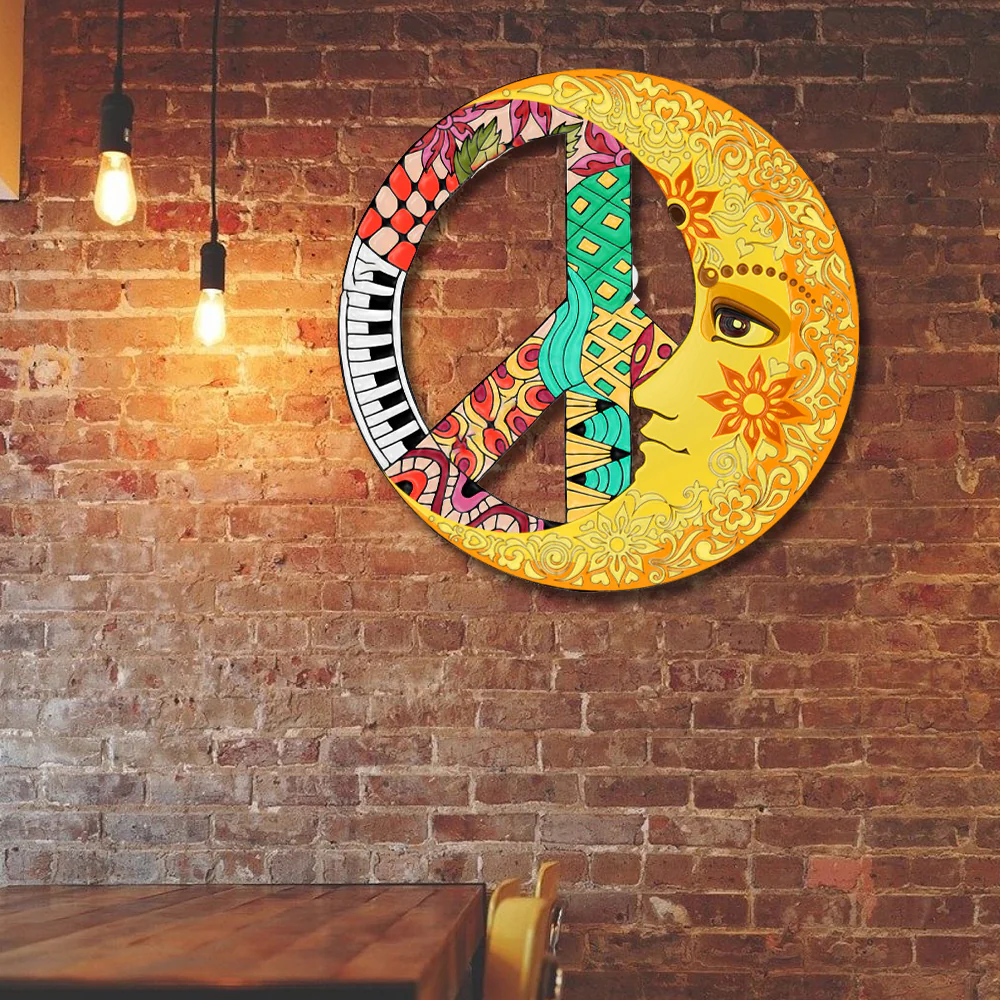 Hippie Moon Hanging Metal Sign