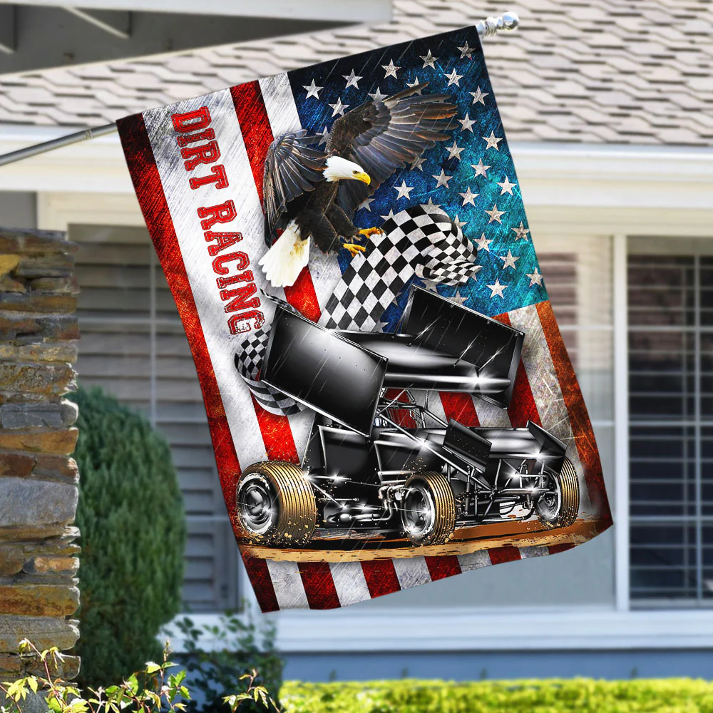 Sprint Car Racing American Flag