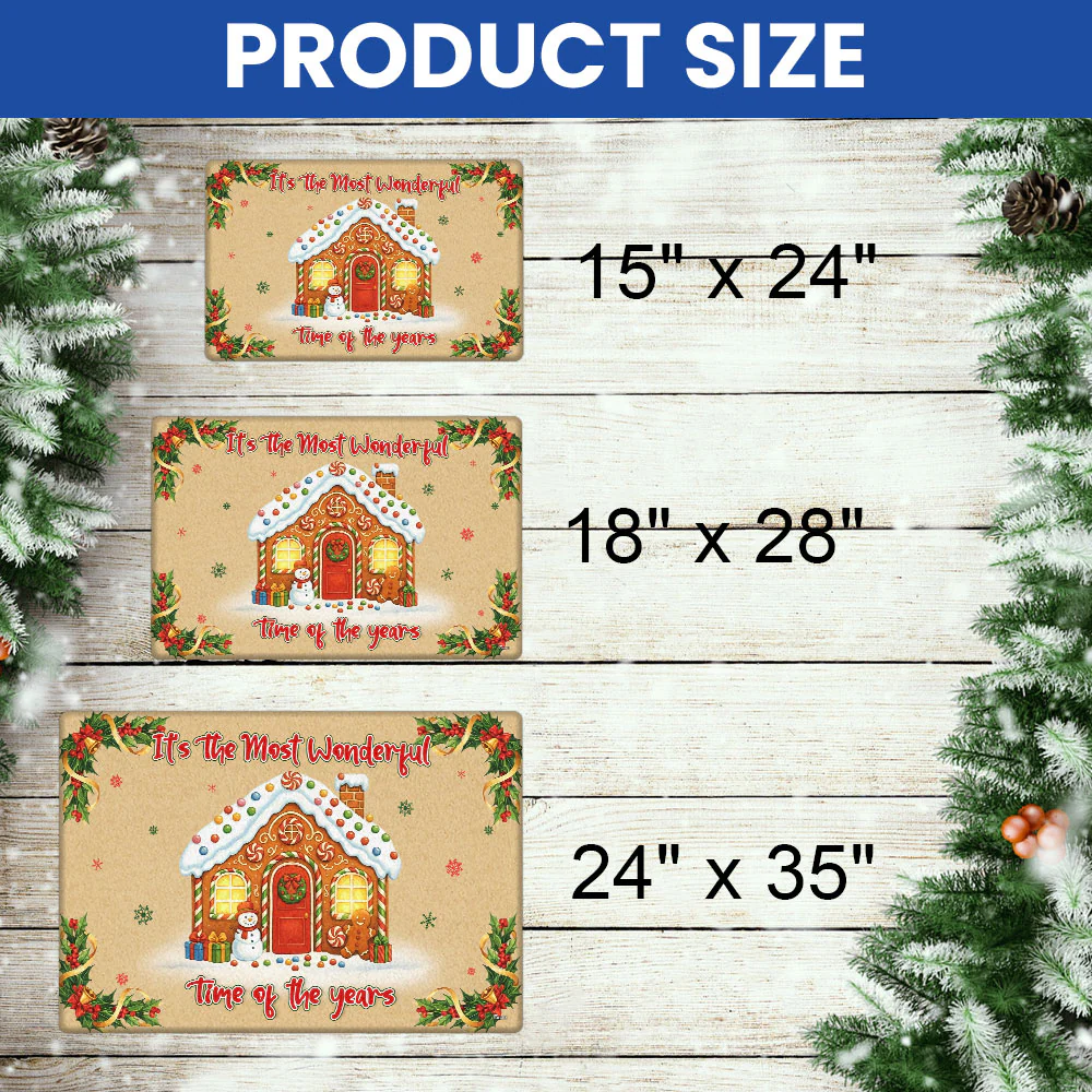 Gingerbread House Doormat | It's The Most Wonderful Time Christmas Decor