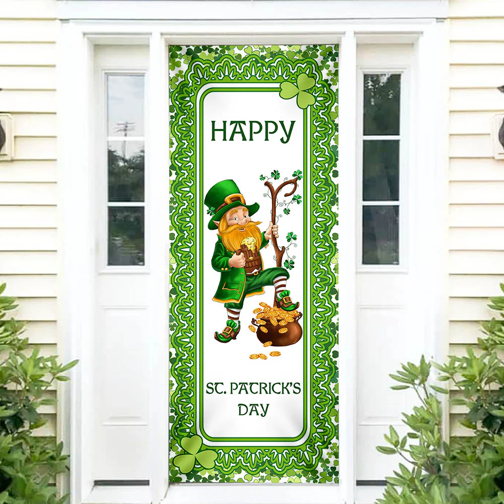 St. Patrick's Day Door Cover Irish Leprechaun Home Decoration