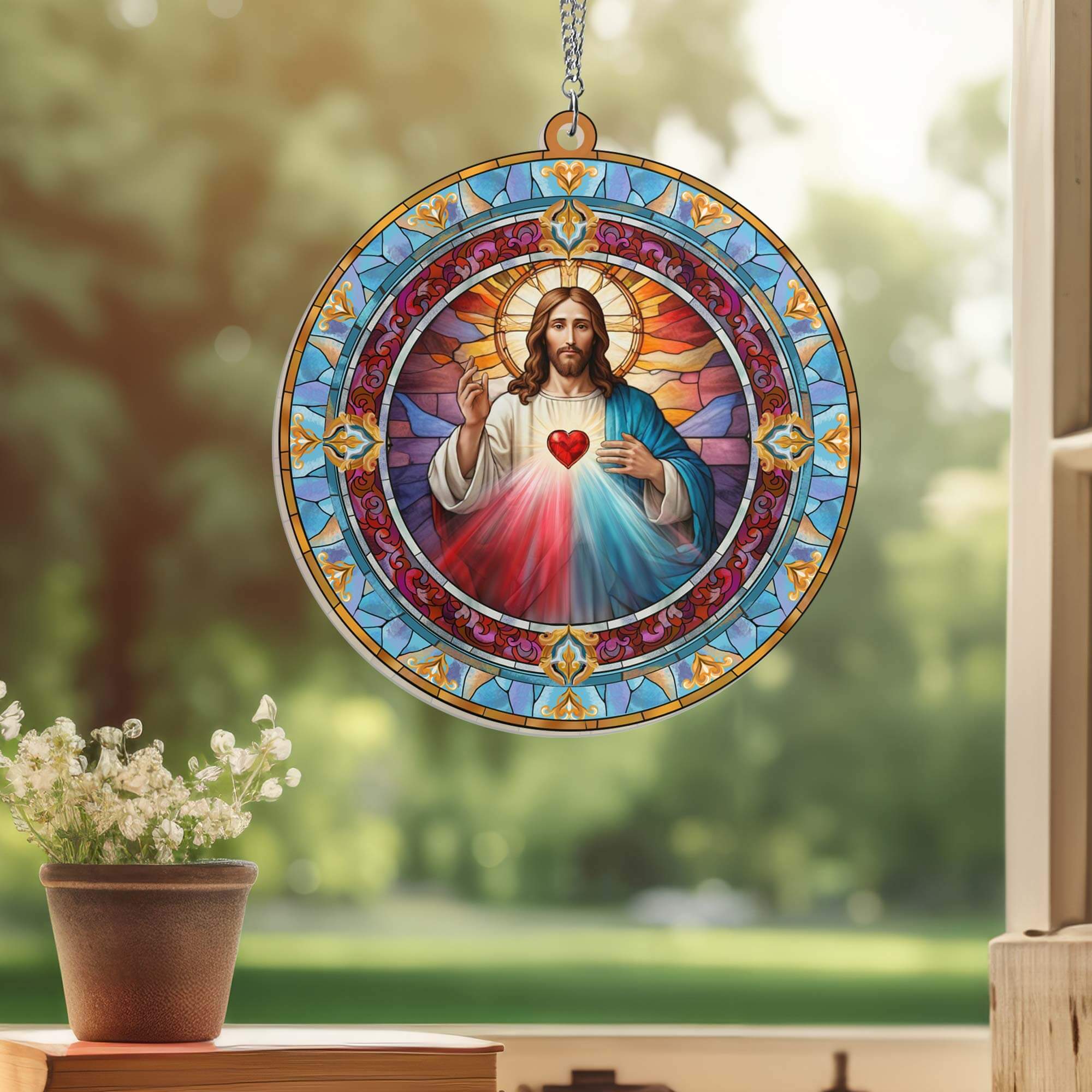 Jesus Sacred Heart of Jesus Suncatcher Acrylic Hanging