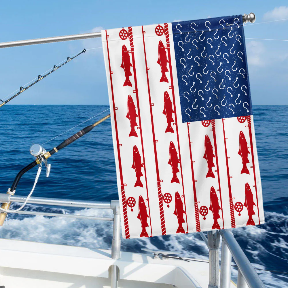 Bimipi American Flag - Fishing, Fish Stripes American Flag