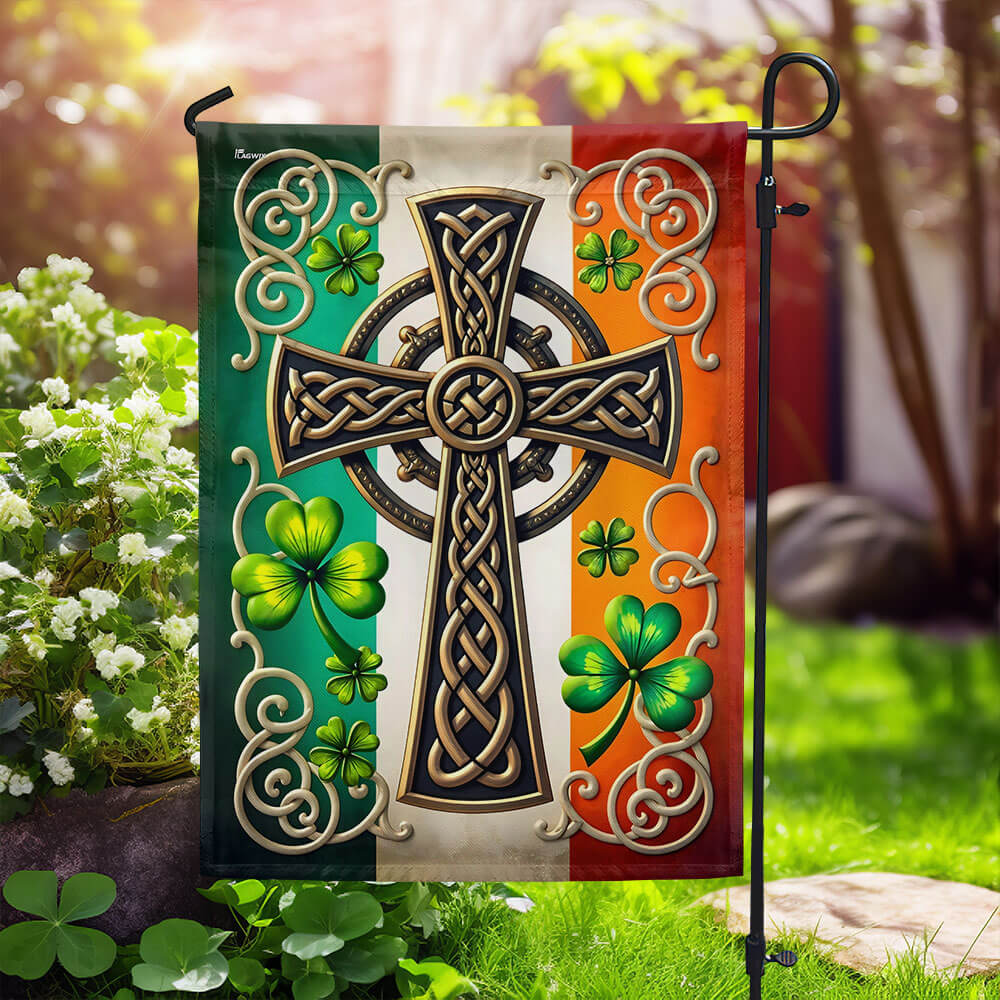 Irish Celtic Knot Cross St. Patrick’s Day Flag