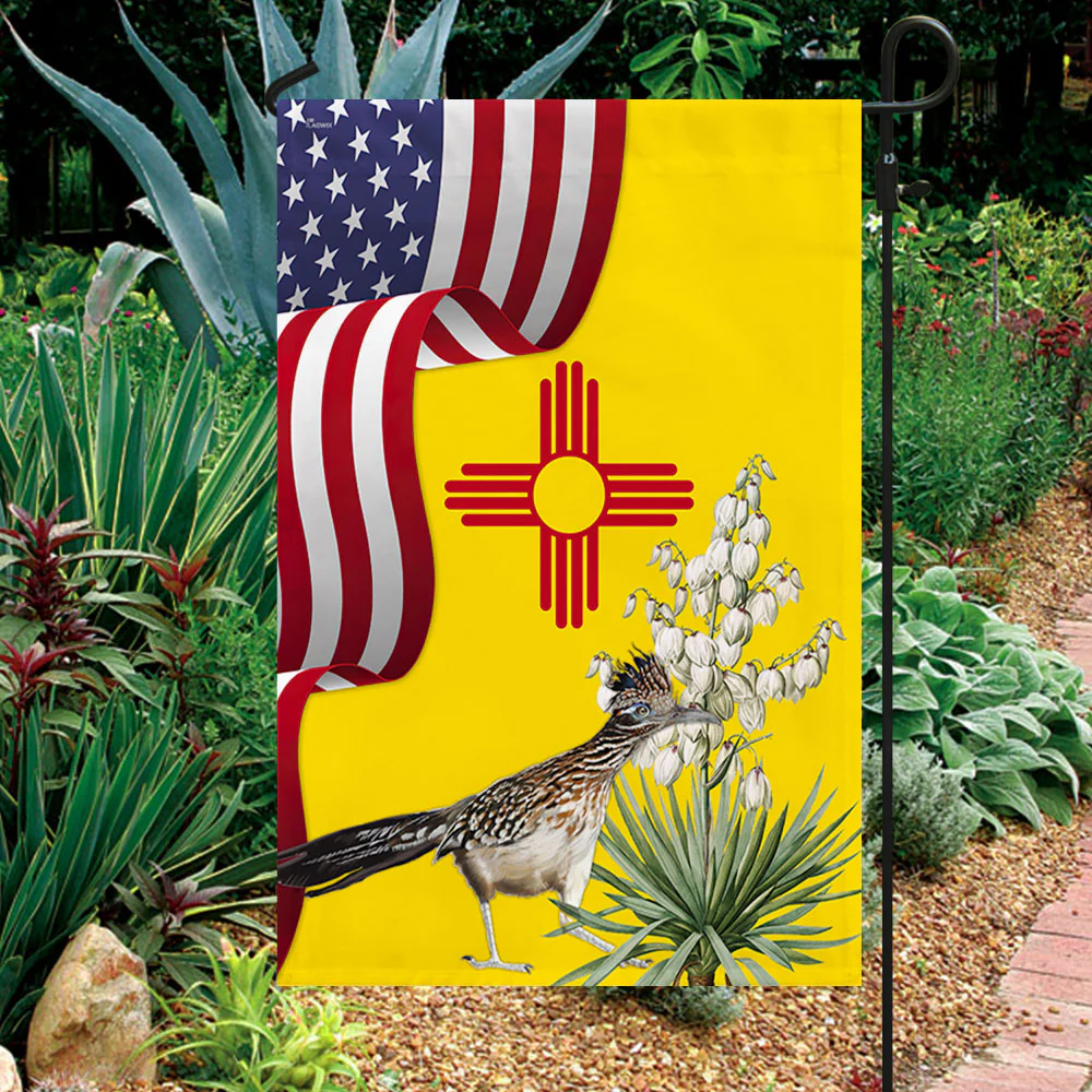New Mexico State Roadrunner Bird and Yucca Flower Flag MLN1141Fv29
