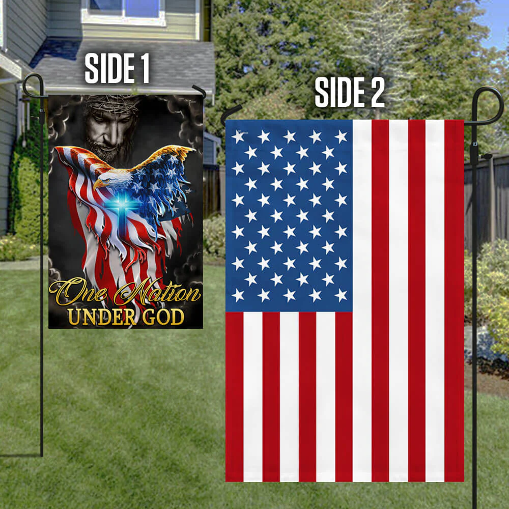 Bimipi American Flag - One Nation Under God Jesus Christian Cross American Eagle Flag