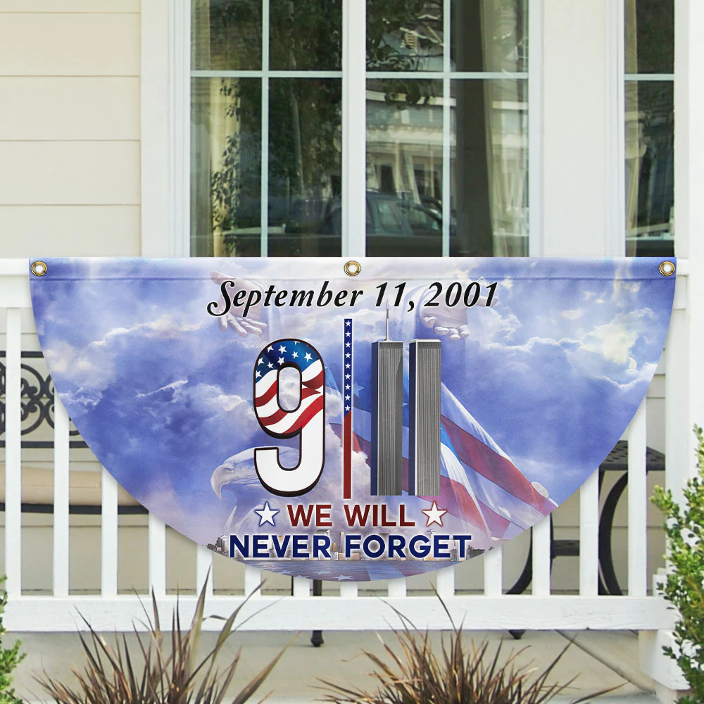 911 Patriot Day Never Forget September 11th Twin Towers 9/11 Non-Pleated Fan Flag