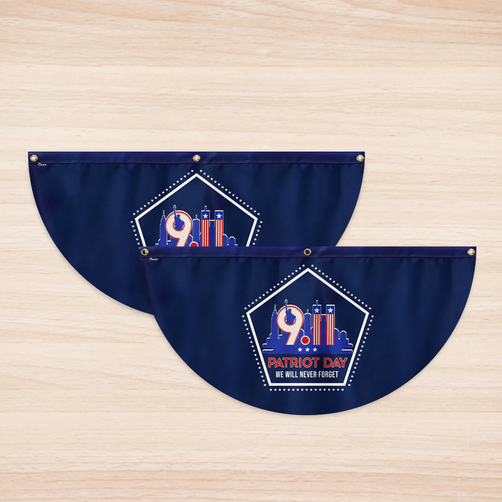 911 Patriot Day September 11 Never Forget 9/11 Non-Pleated Fan Flag 3-Day Shipping
