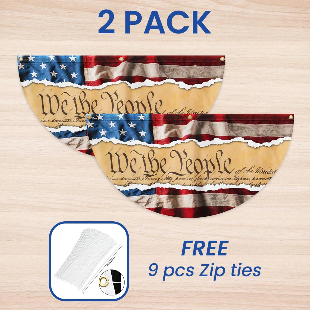 Bimipi American Flag - We The People Independence Day 4th Of july American Non-Pleated Fan Flag