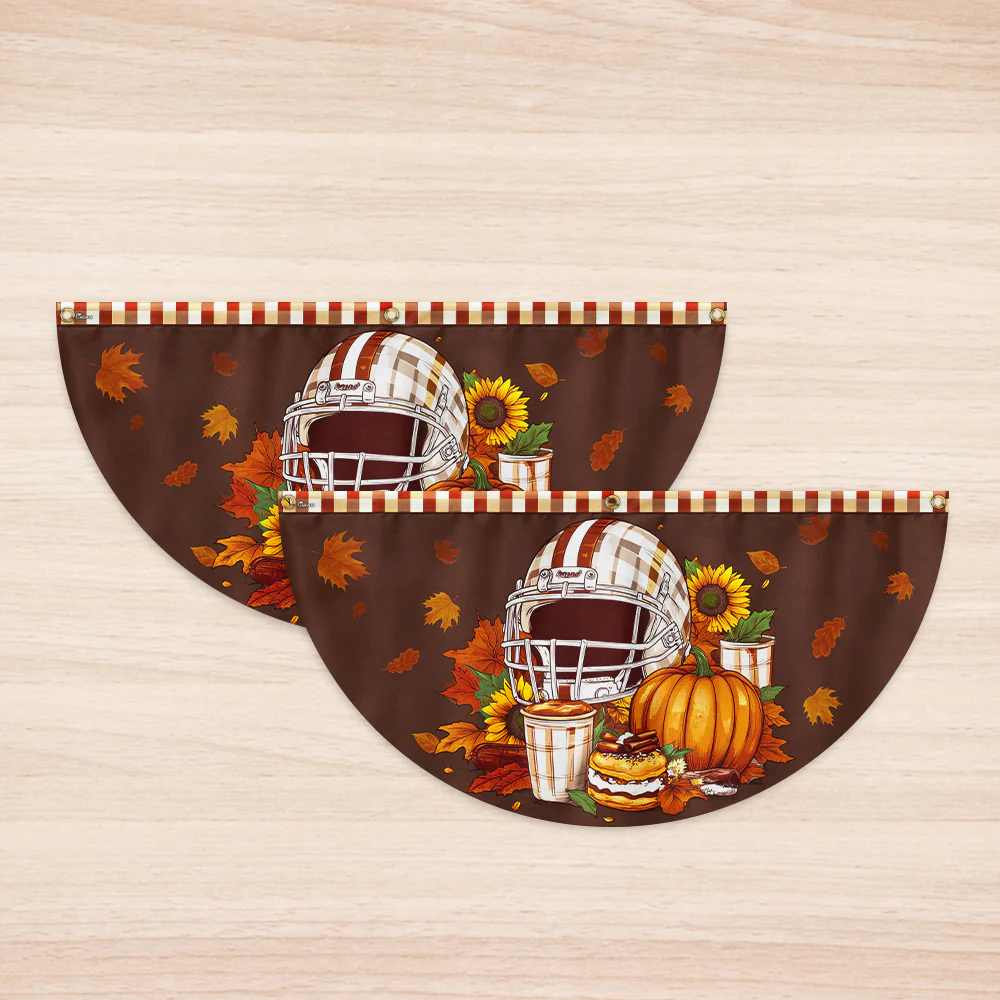 Fall Family Football Non-Pleated Fan Flag