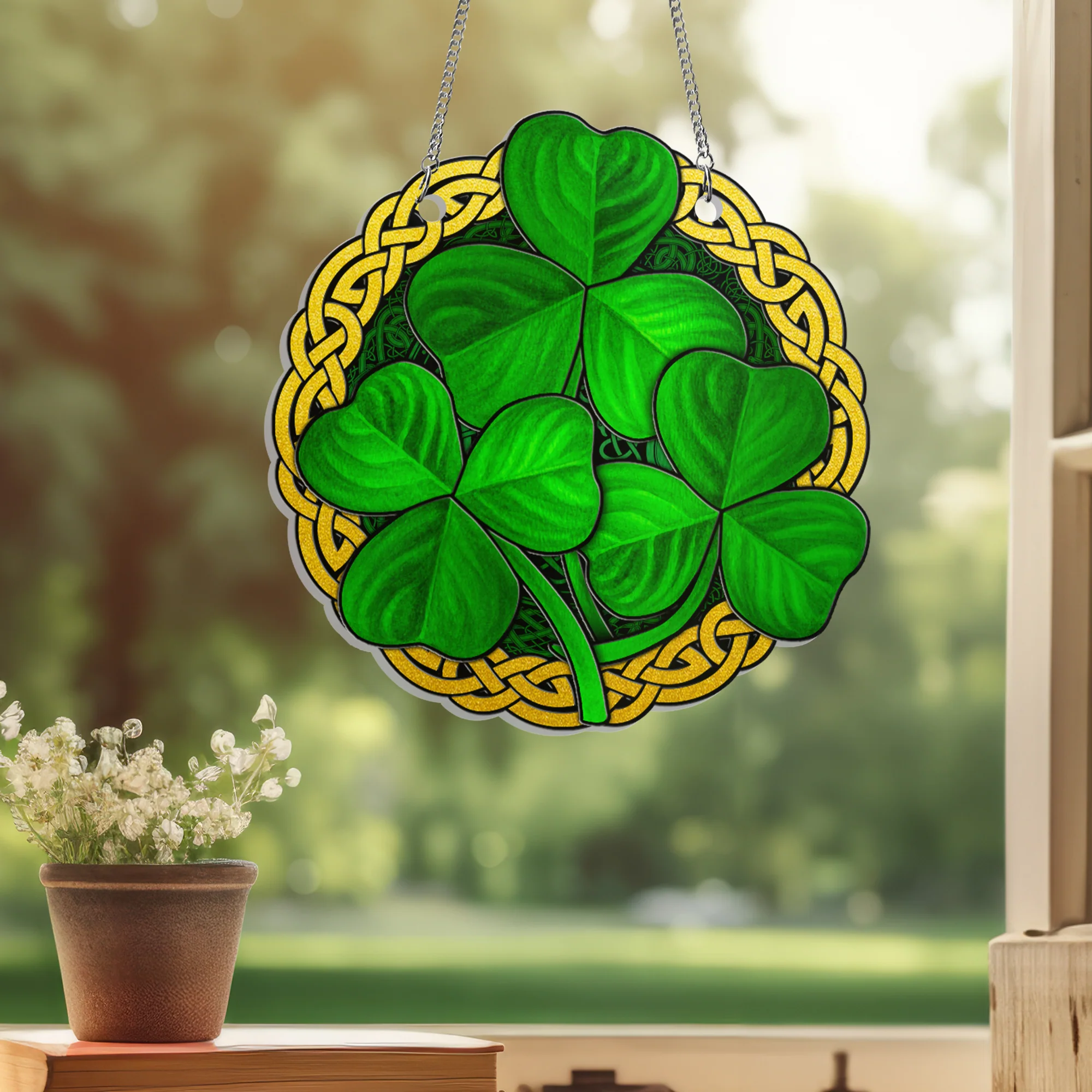 Shamrock Irish St. Patrick’s Day Acrylic Suncatcher Hanging