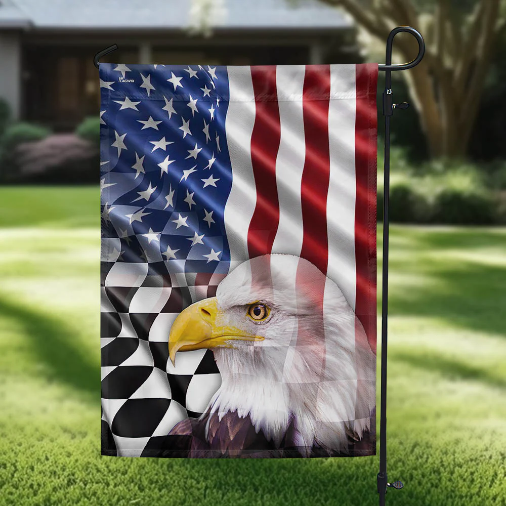 Checkered Racing American Flag