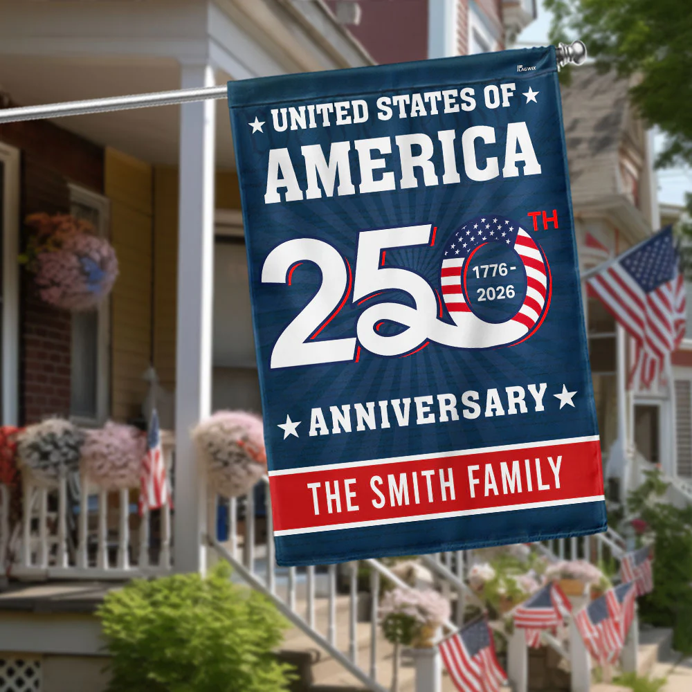 Personalized 250th Anniversary United States of America Decorative Flag