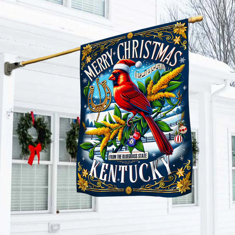 Christmas Kentucky State Merry Christmas From the Bluegrass State Flag