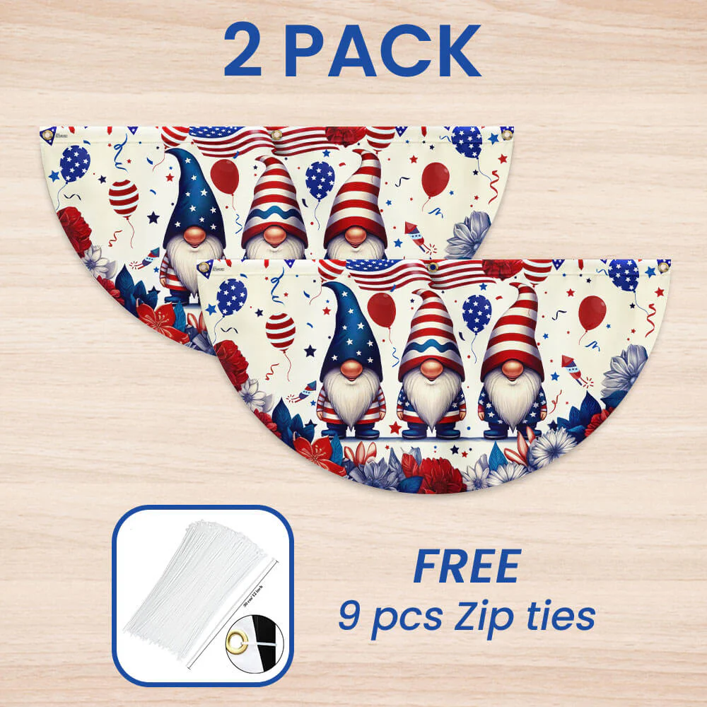 Bimipi American Flag - 4th of july Gnome Fan Flag – Patriotic Bunting for Porch & Garden
