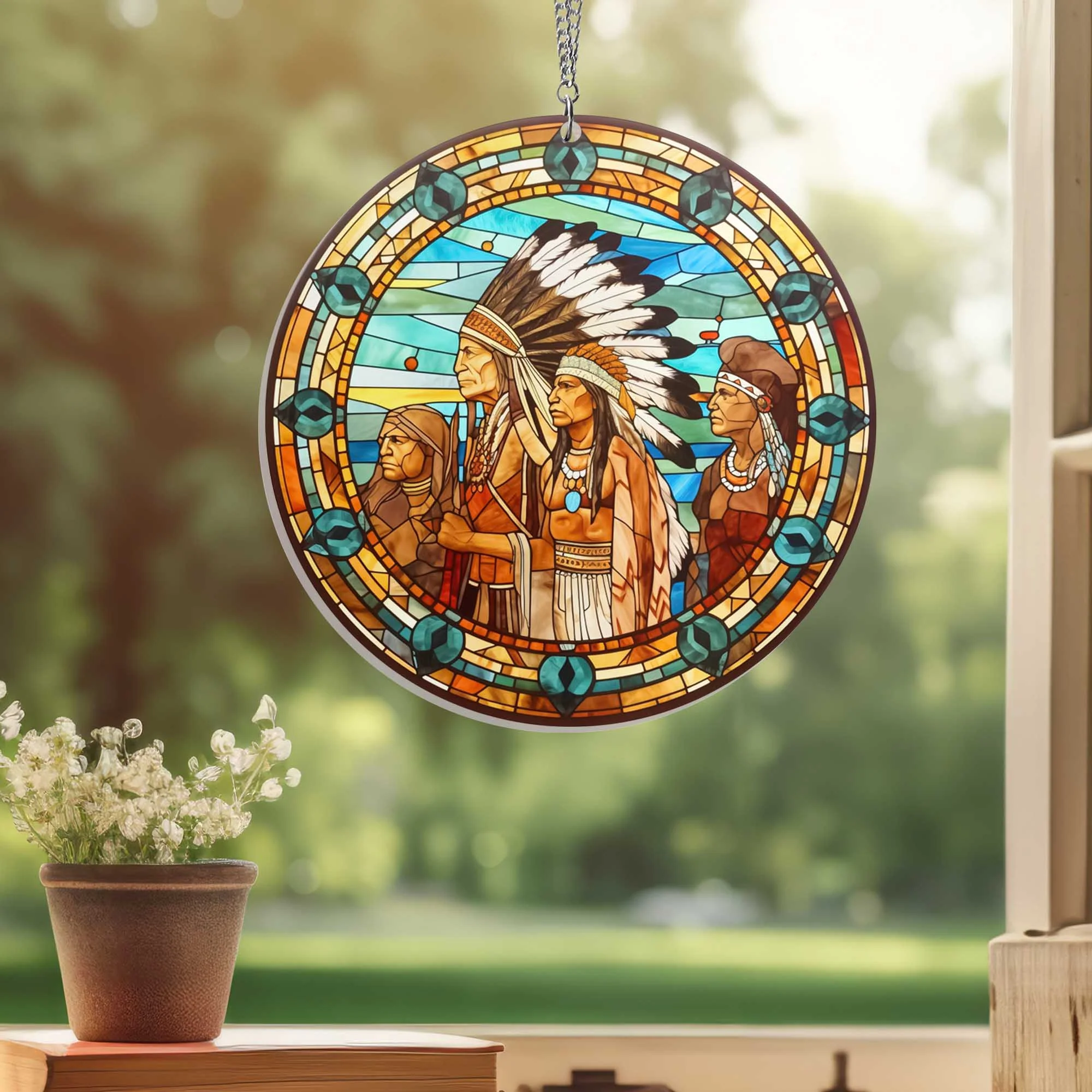 Native American Suncatcher Acrylic Hanging
