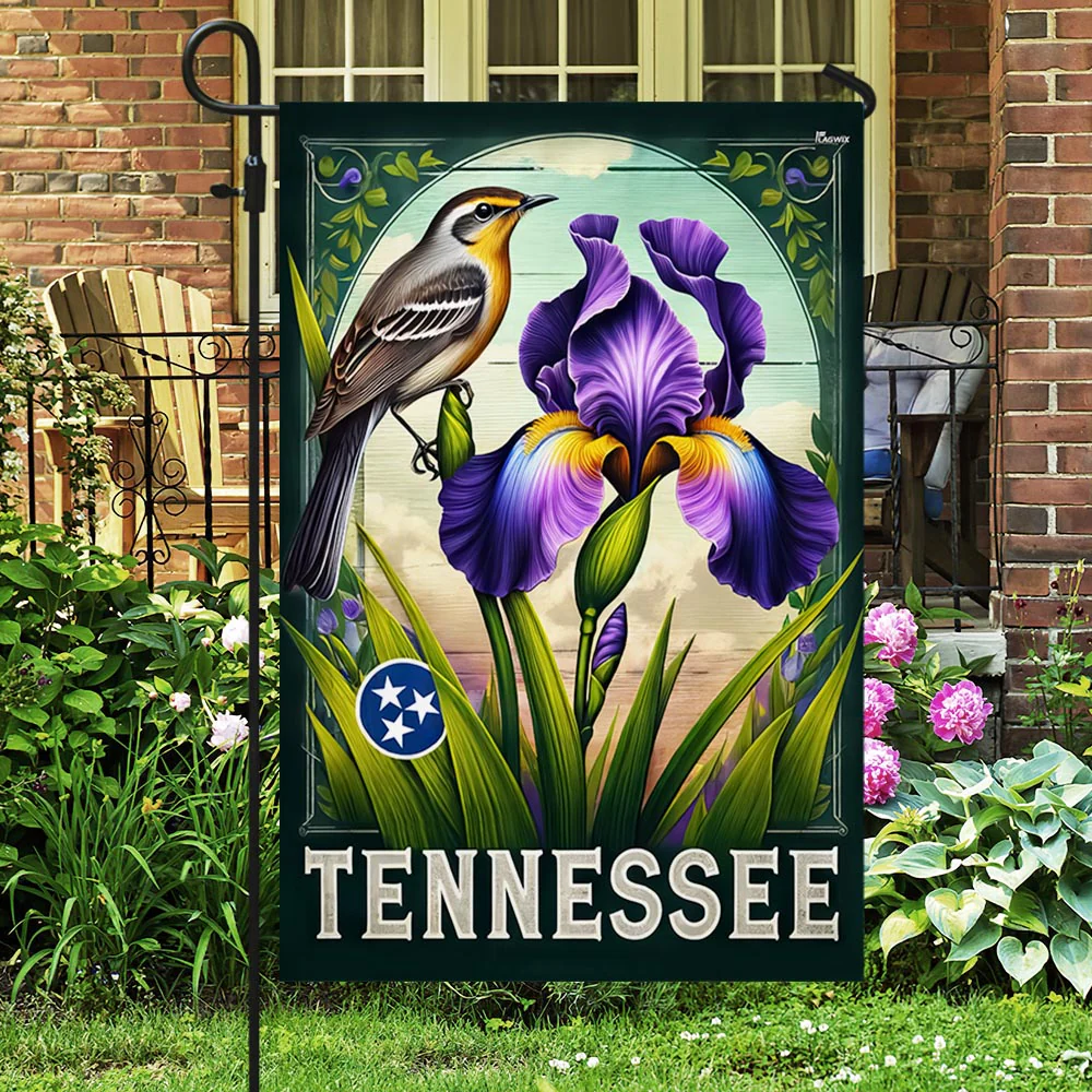 Bimipi  Tennessee State Mockingbird and Iris Flower Flag