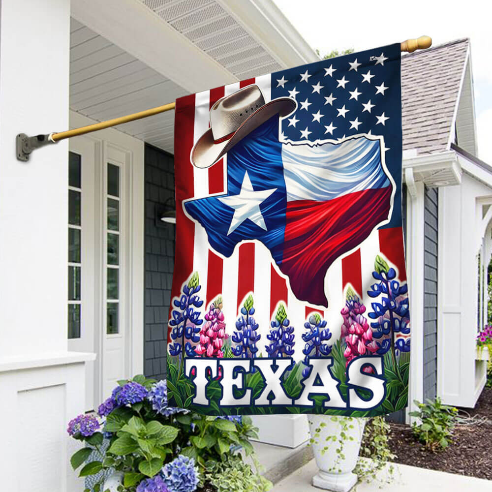 Texas Bluebonnet Flag Texas Flag American Flag