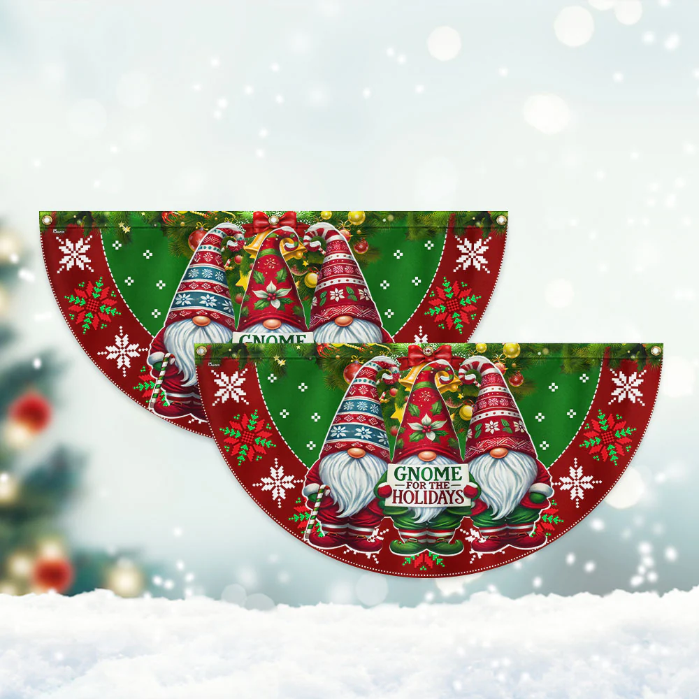 Gnomes Christmas Gnome For The Holidays Non-Pleated Fan Flag