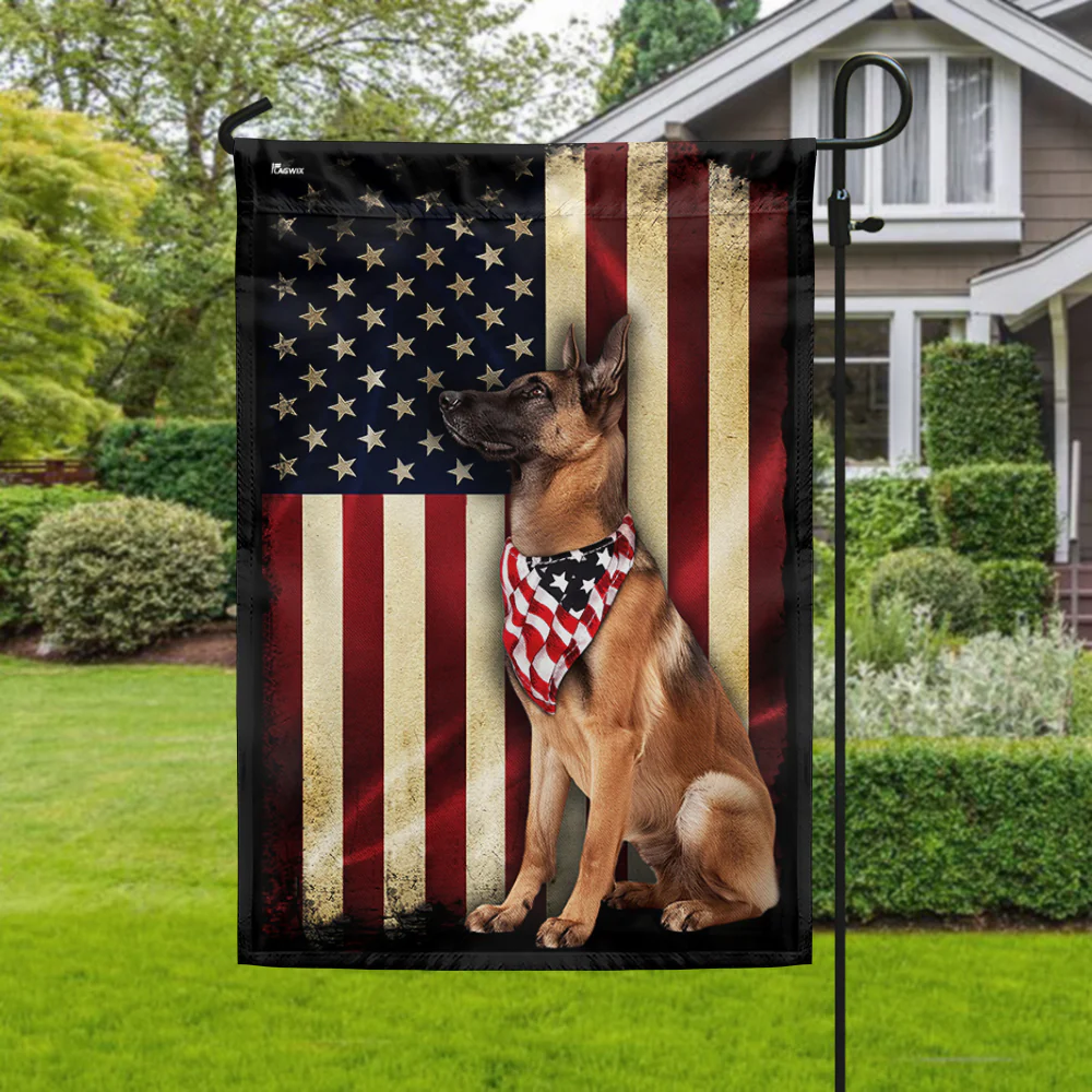 Dog Flag Belgian Shepherd American Flag Wrapped in Glory