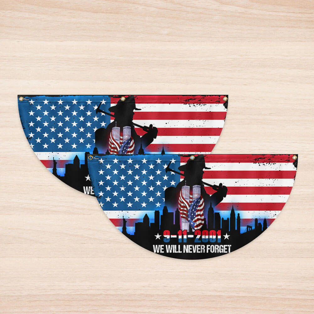 Patriot Day We Will Never Forget 911 American Non-Pleated Fan Flag