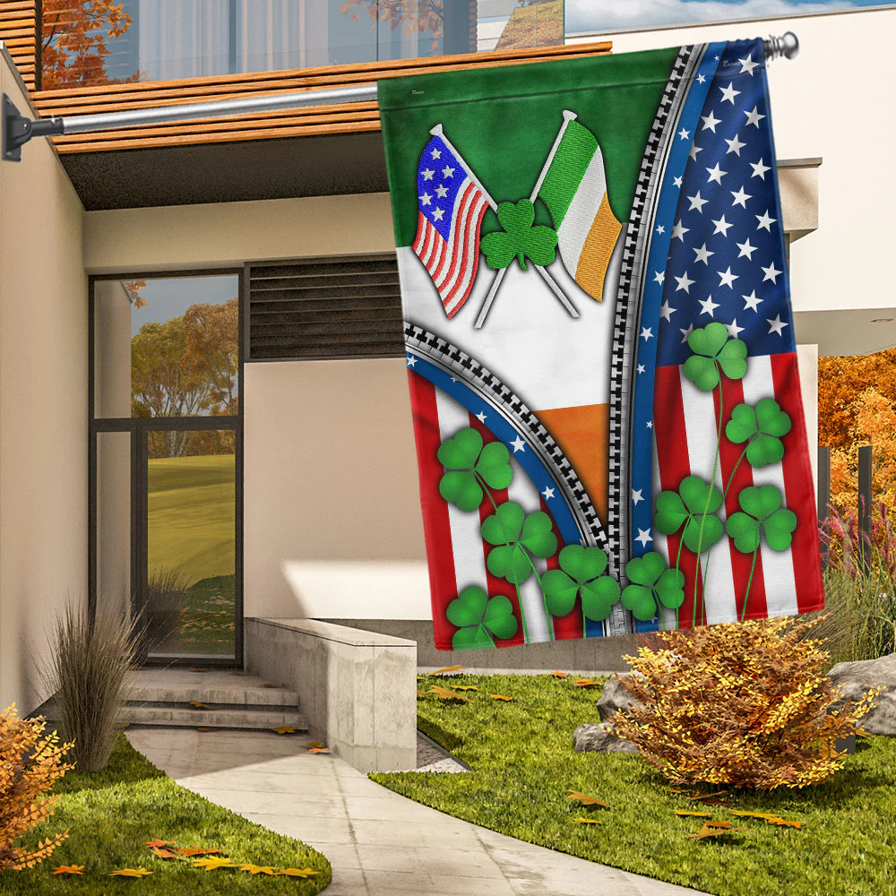 Irish Shamrock Happy St.Patrick Day American Flag