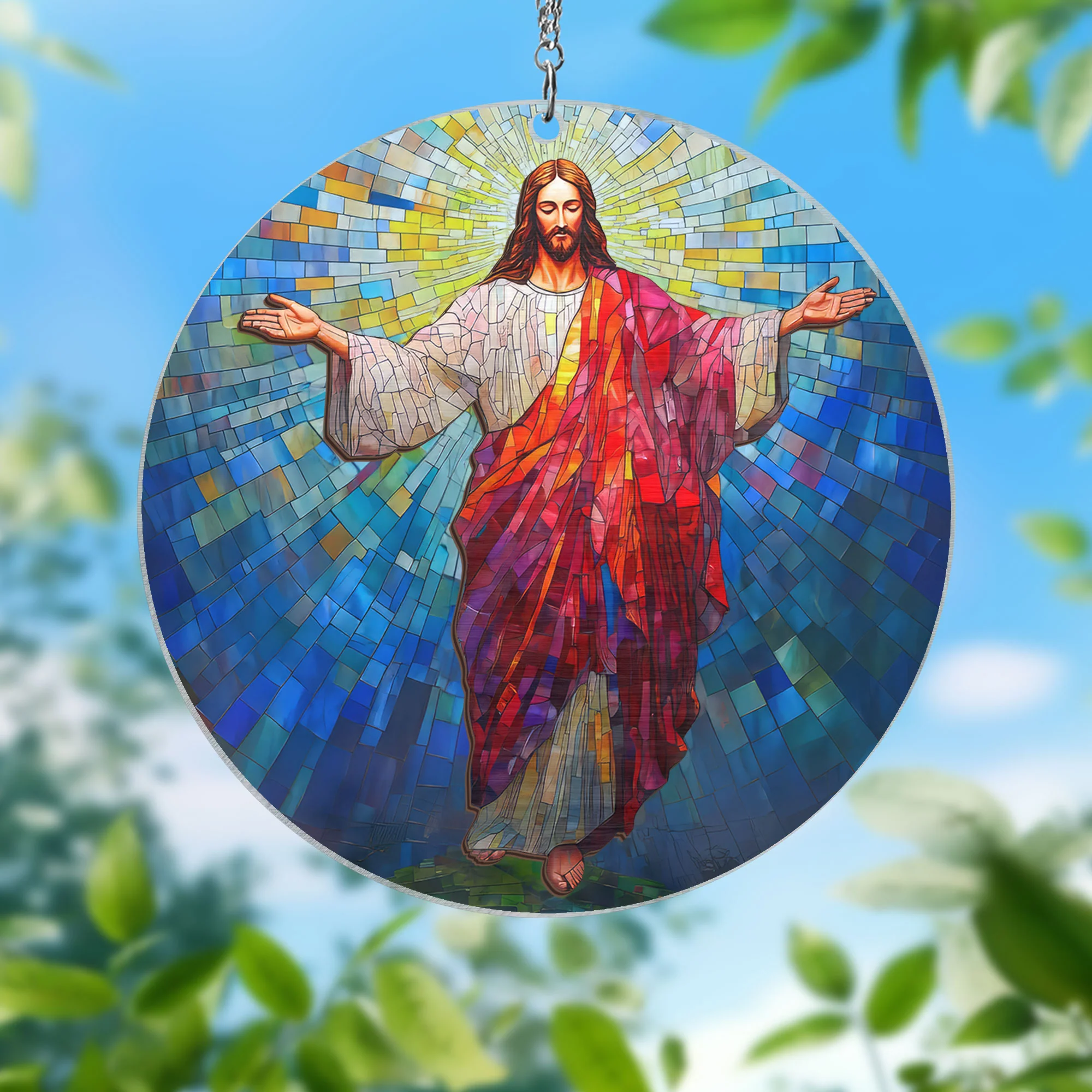 Jesus Christ 2 Layered Hanging Suncatcher