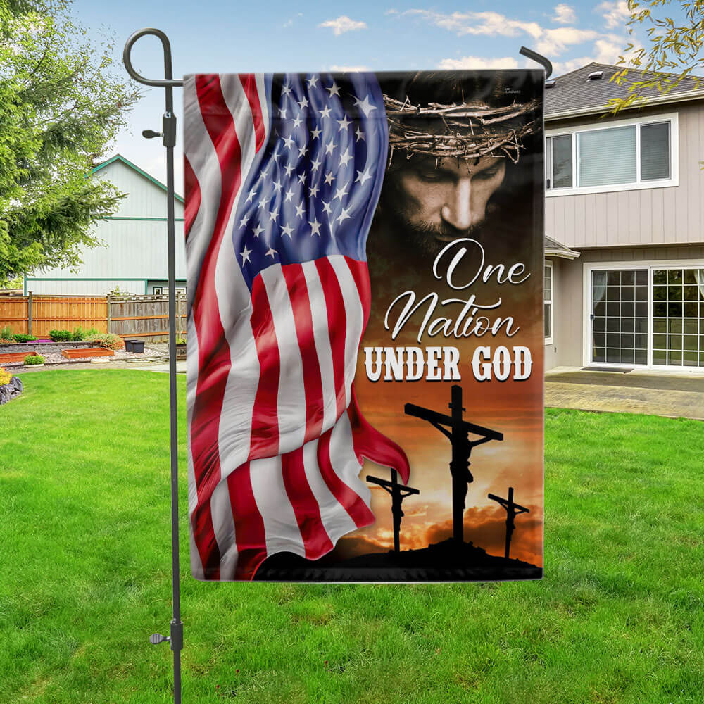 Bimipi American Flag - One Nation Under God, Jesus Christian American Eagle Flag TPT846Fv1