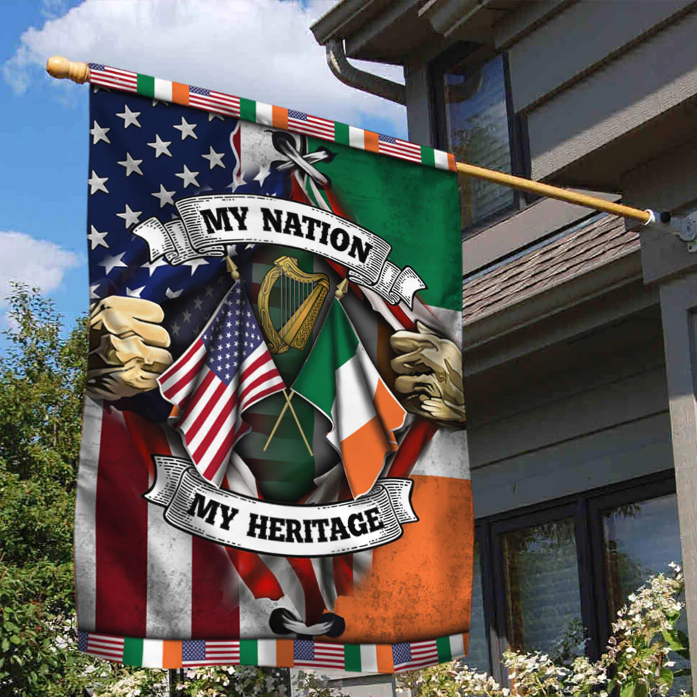 Celtic Cross Flag Irish By Blood American By Birth Patriot By Choice