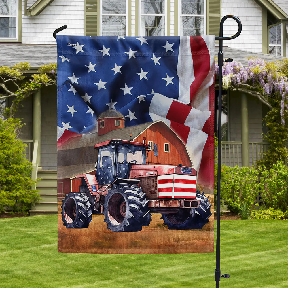 Farm Tractor American Flag