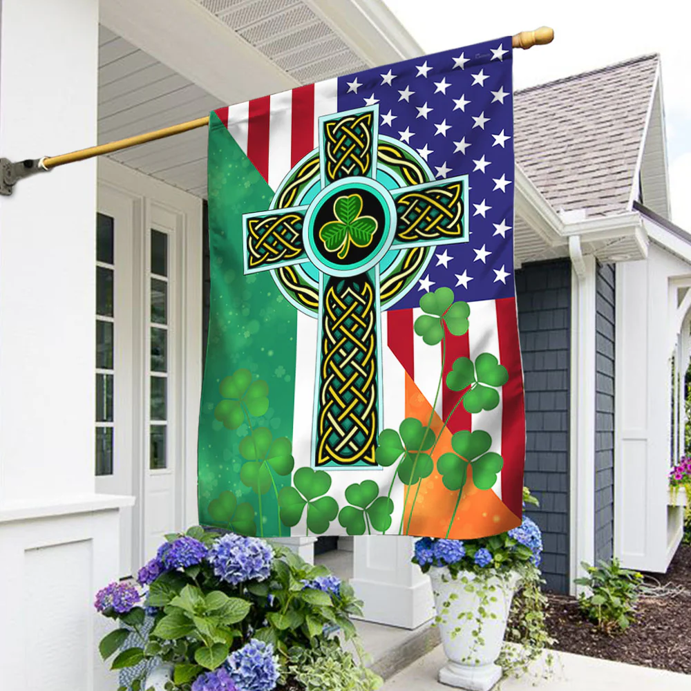 Irish Celtic Knot Cross St. Patrick's Day American Flag