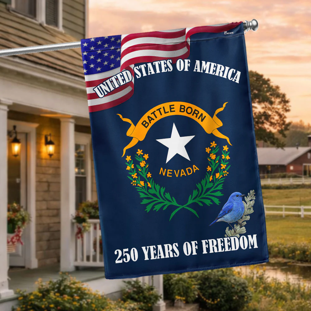 Nevada State Flag, 250 Years of Freedom Nevada State Decoration