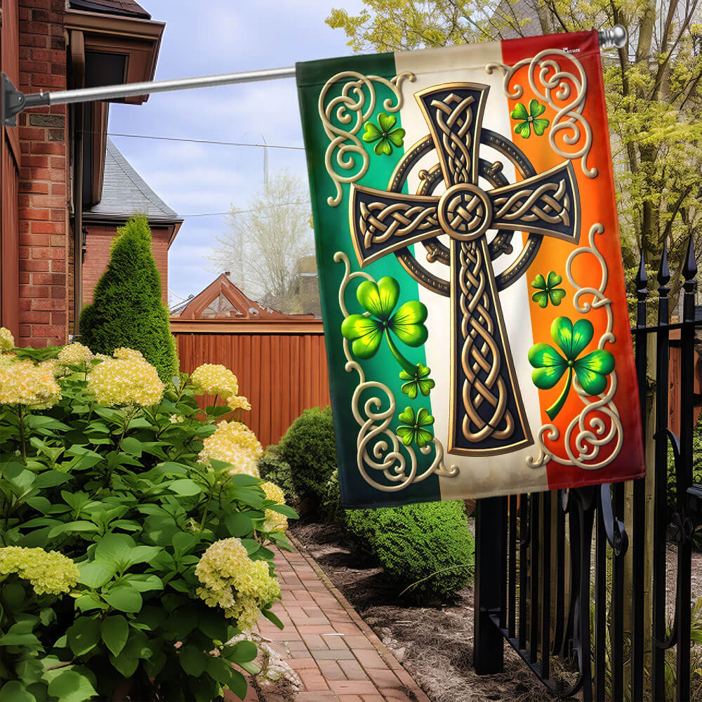 Irish Celtic Knot Cross St. Patrick’s Day Flag