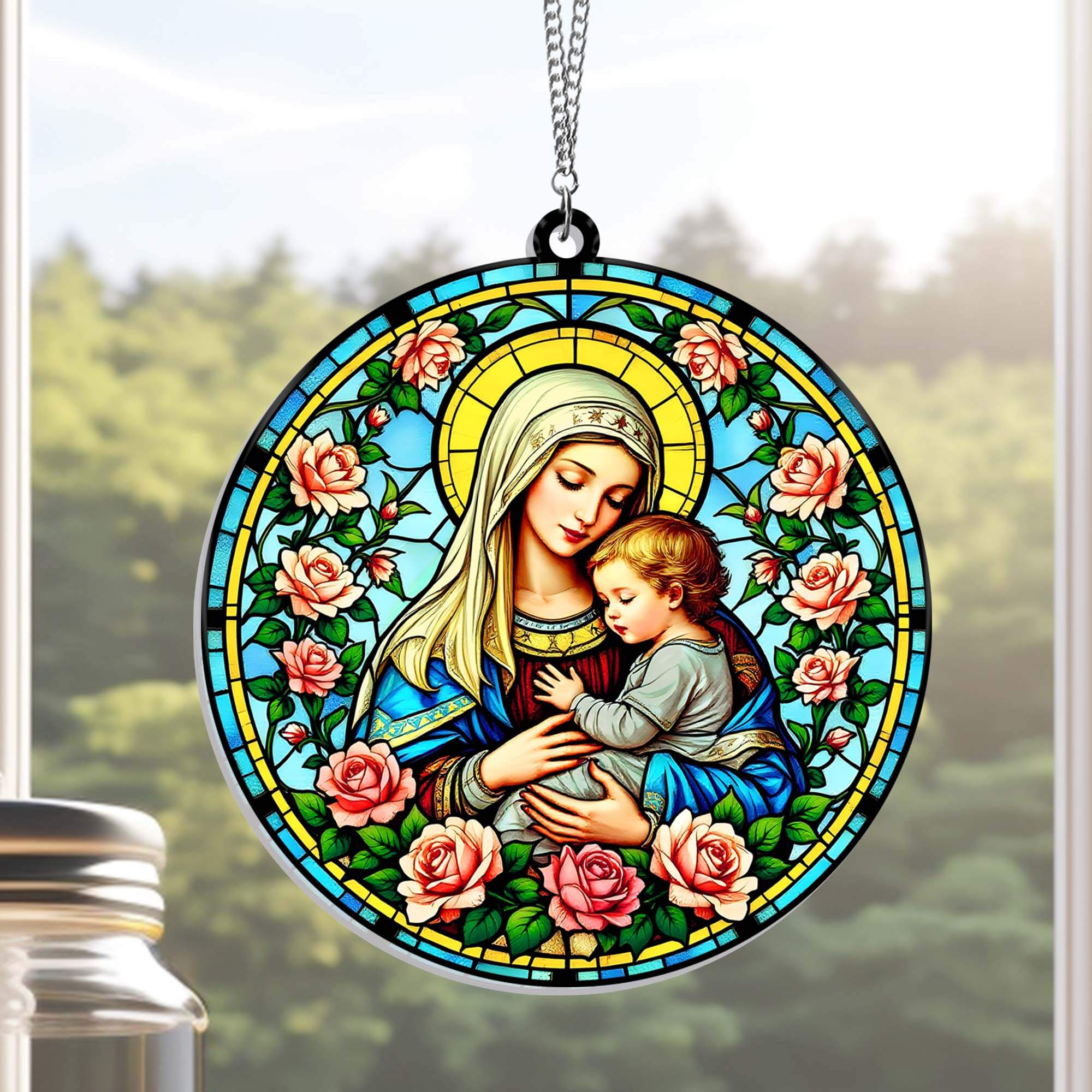 Virgin Mary Mother of Jesus Suncatcher Acrylic Hanging Sign