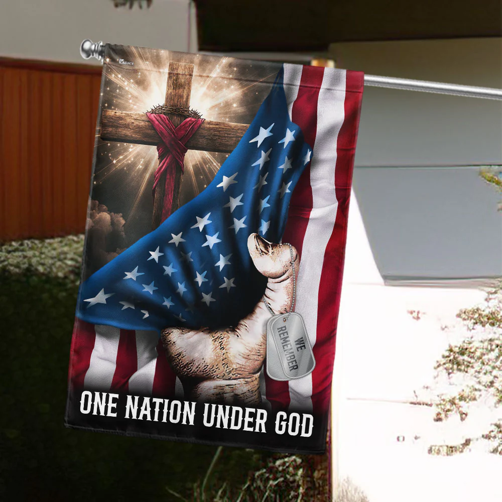 Veterans Day Flag, Bimipi American Flag - One Nation Under God Flag Patriotic House Flag 4th of july Decor