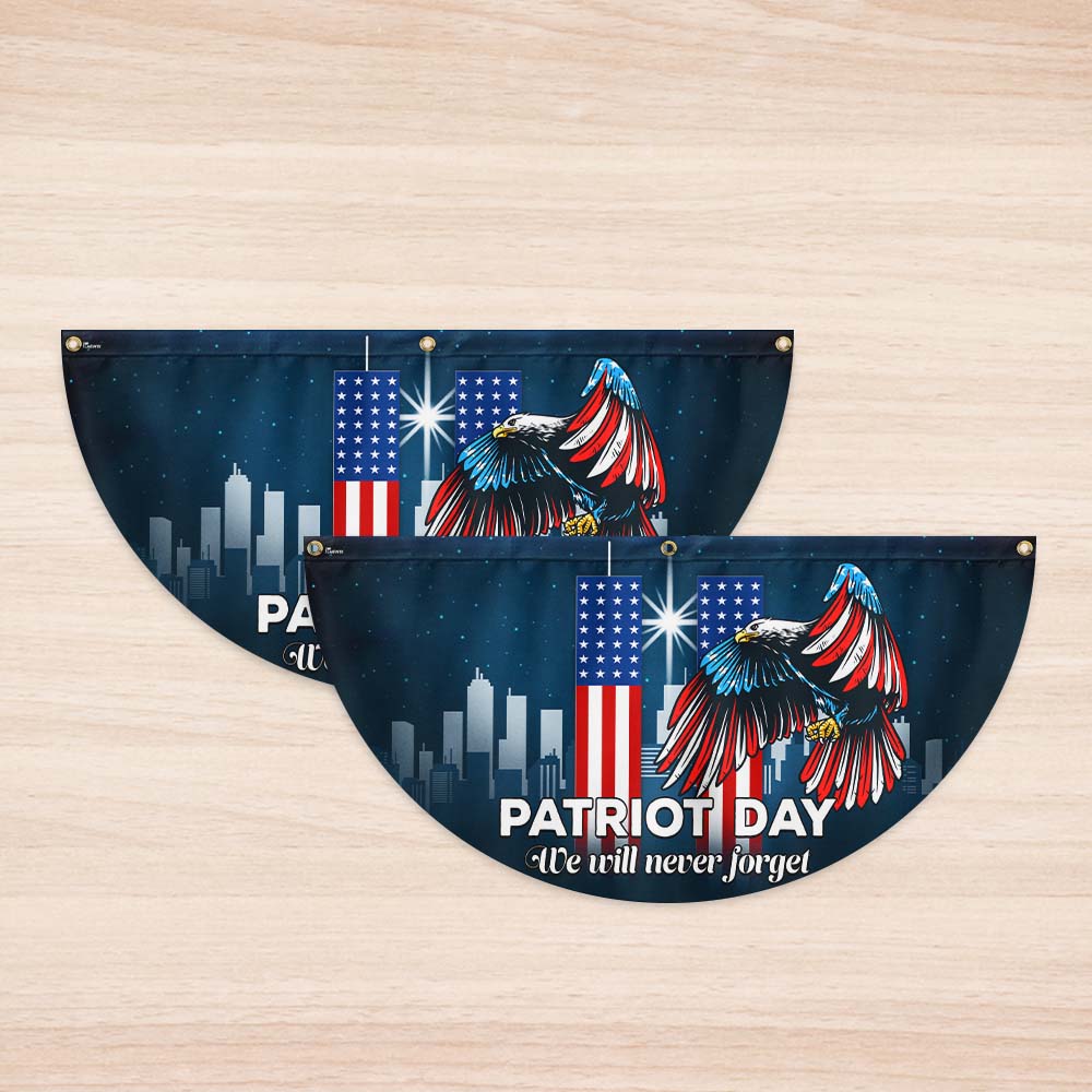 Patriot Day 9/11 Eagle We Will Never Forget Non-Pleated Fan Flag