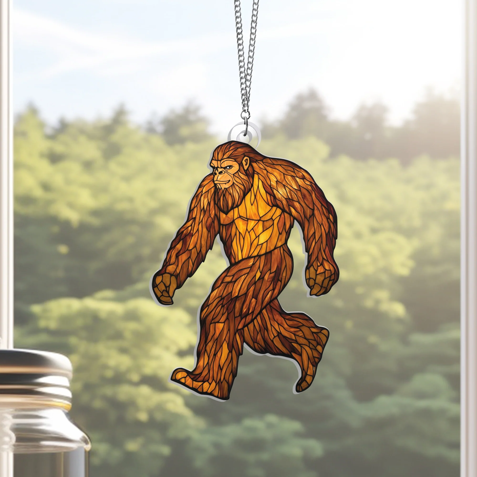Sasquatch Bigfoot Acrylic Suncatcher Hanging Sign