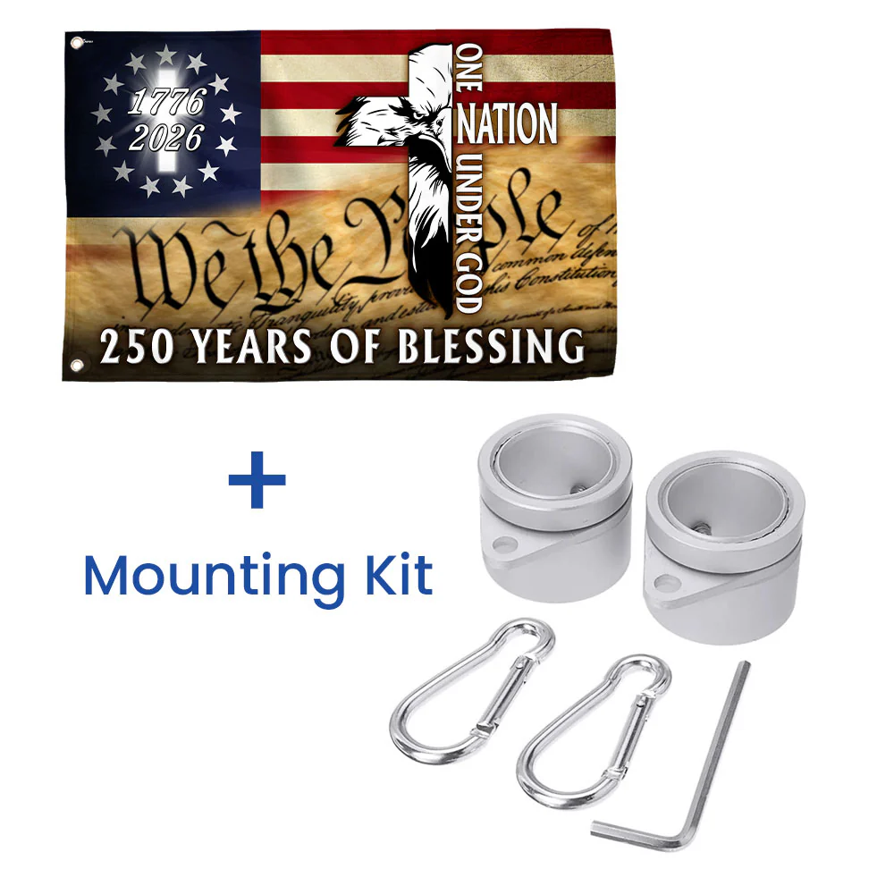 250 Years of Blessing Flag, 1776 2026 Patriotic Eagle with Cross Decor