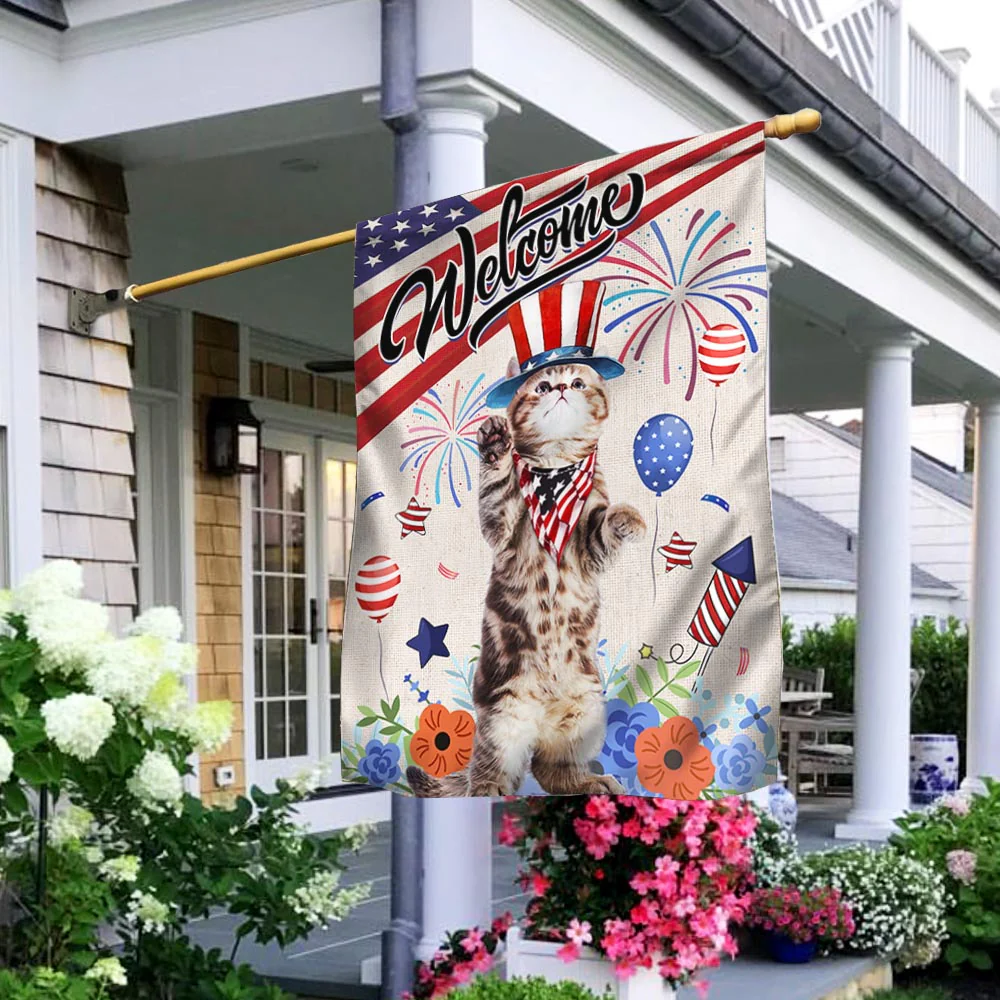 Bimipi American Flag - Patriotic Cat 4th Of july Flag