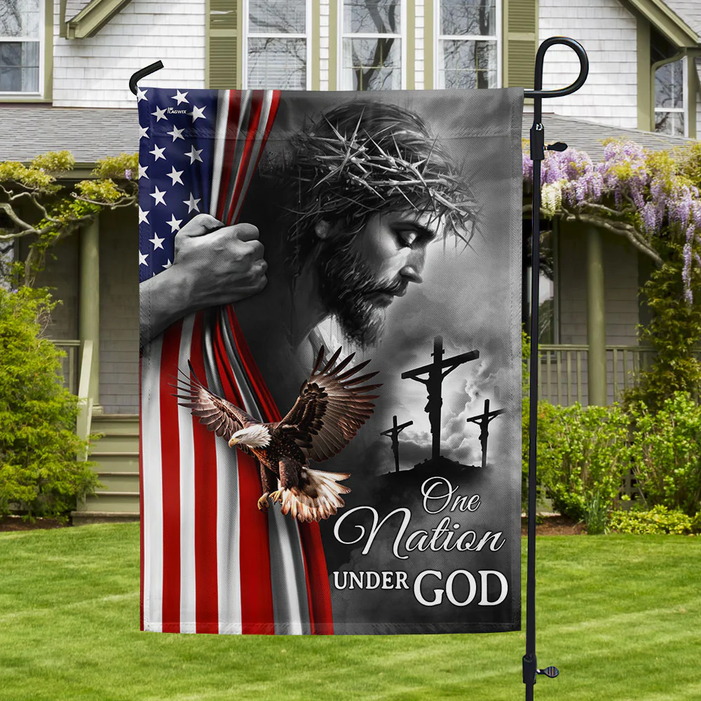 One Nation Under God Flag, Patriotic American Christian Decoration