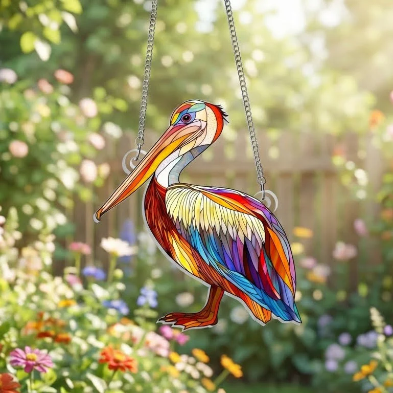 Pelican Bird Louisiana Suncatcher Acrylic Hanging Sign
