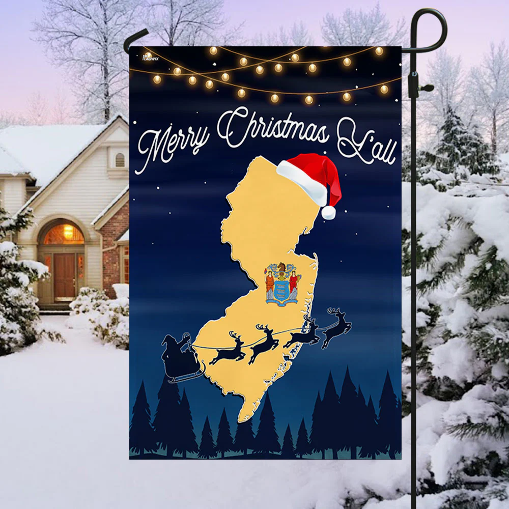 New Jersey Merry Christmas Y'all Flag TQN1778Fv1