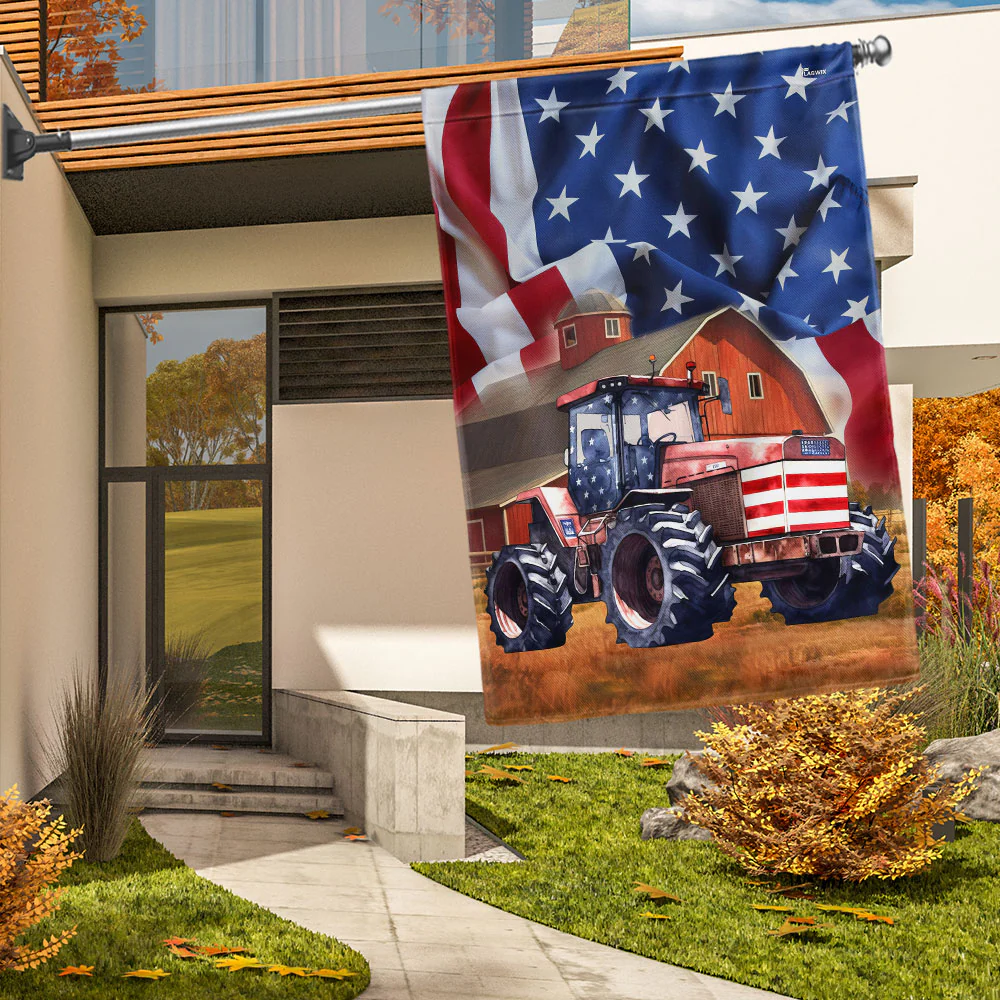 Farm Tractor American Flag