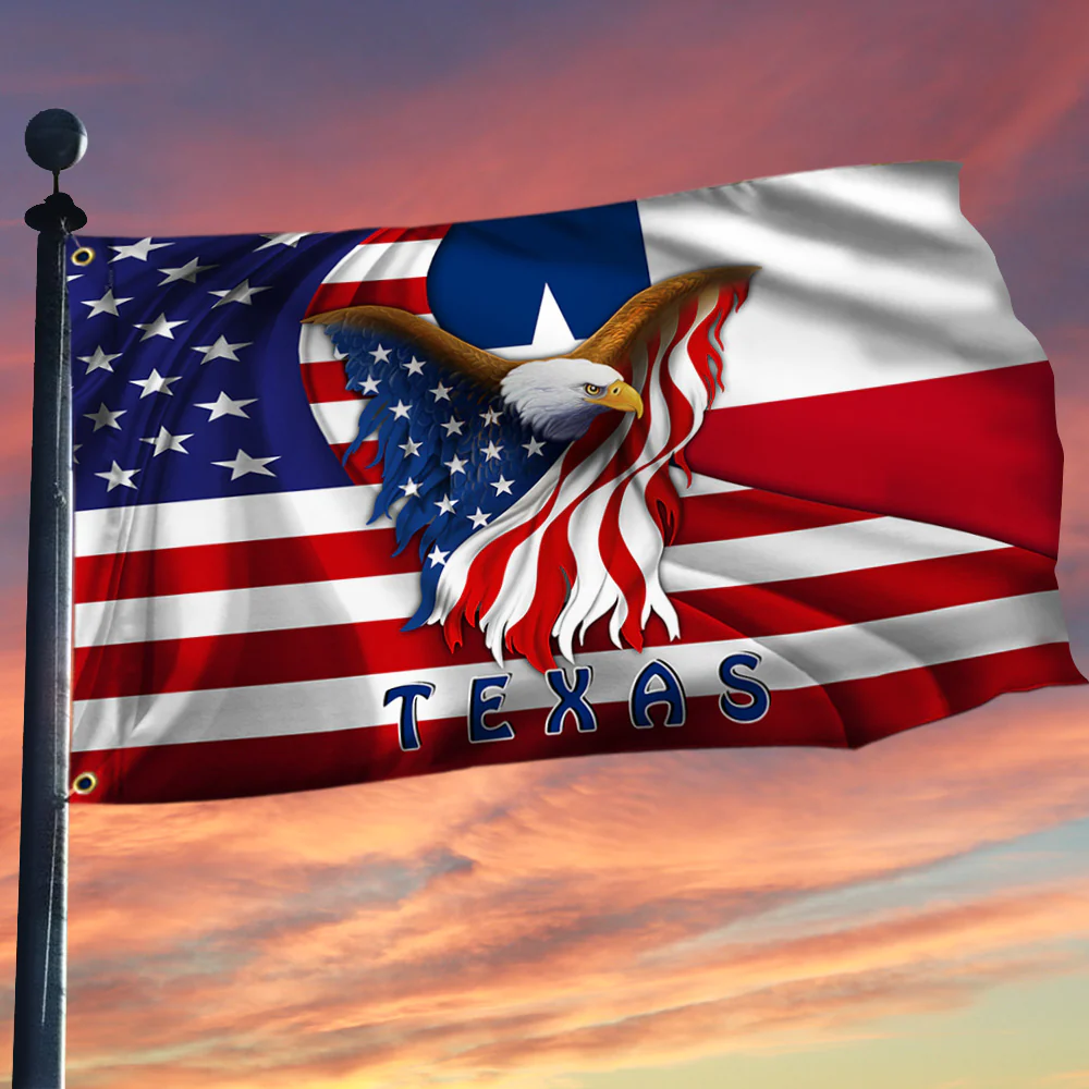 Texas flag, Eagle Fly With Us