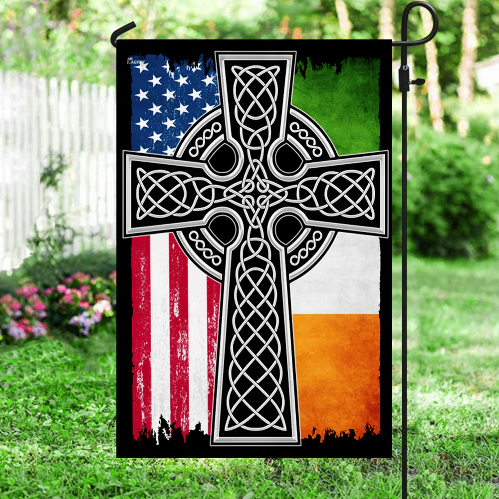 Irish American Christian Celtic Cross Flag