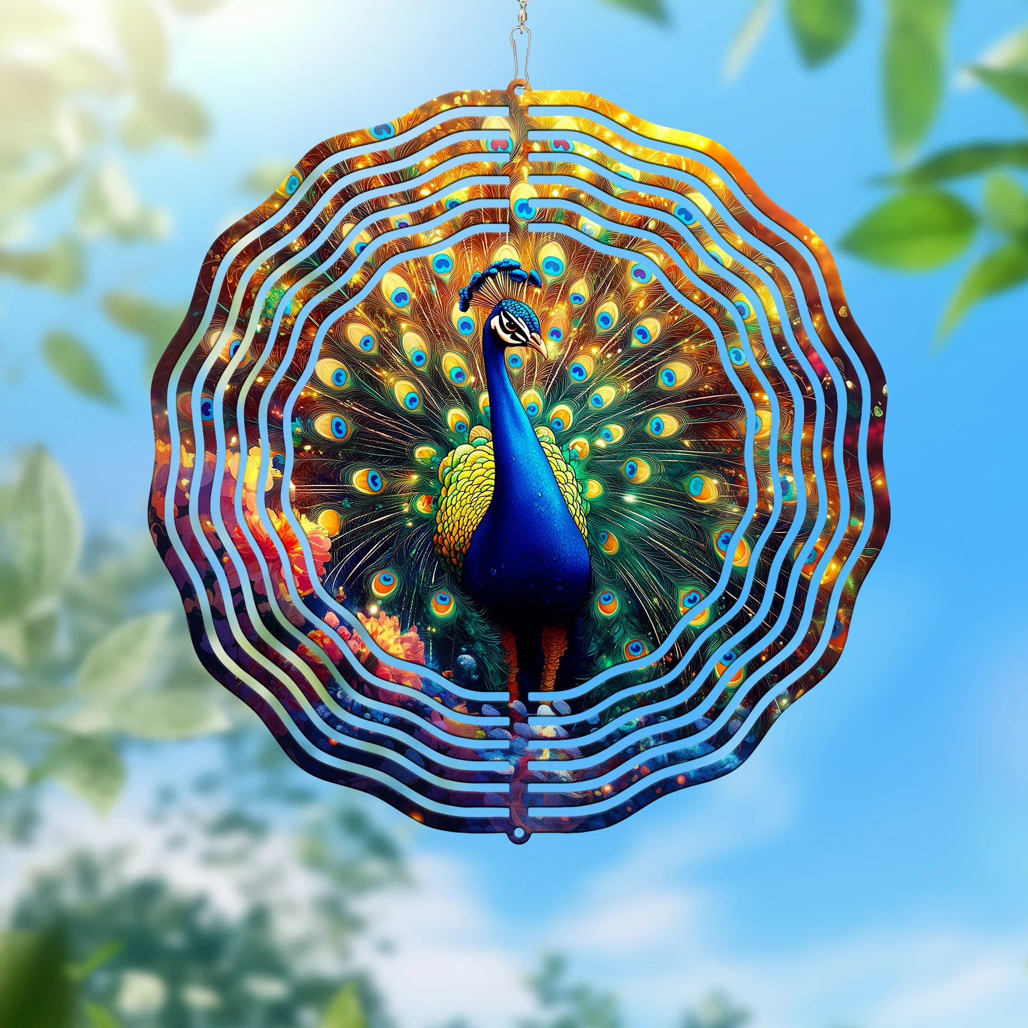 Peacock Spring Wind Spinner 3-Day Shipping