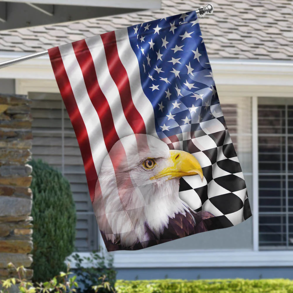 Checkered Racing American Flag